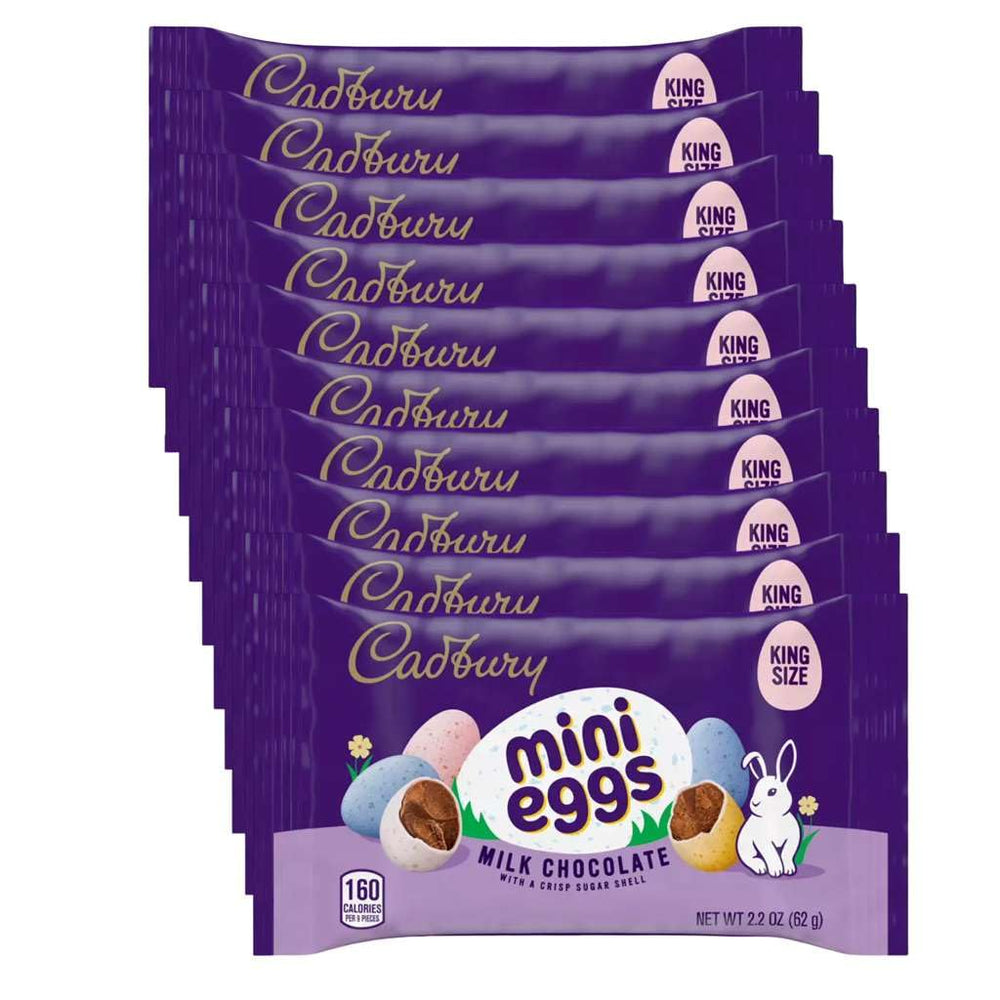 Cadbury Mini Eggs Easter basket display, perfect for party favors.