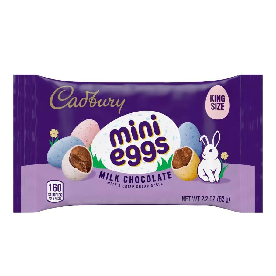 Cadbury Mini Eggs pastel-shell close-up, colorful addition to desserts.