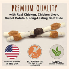 Cadet Gourmet beef hide kabob illustrates long-lasting engagement for large dogs during play and chew sessions.