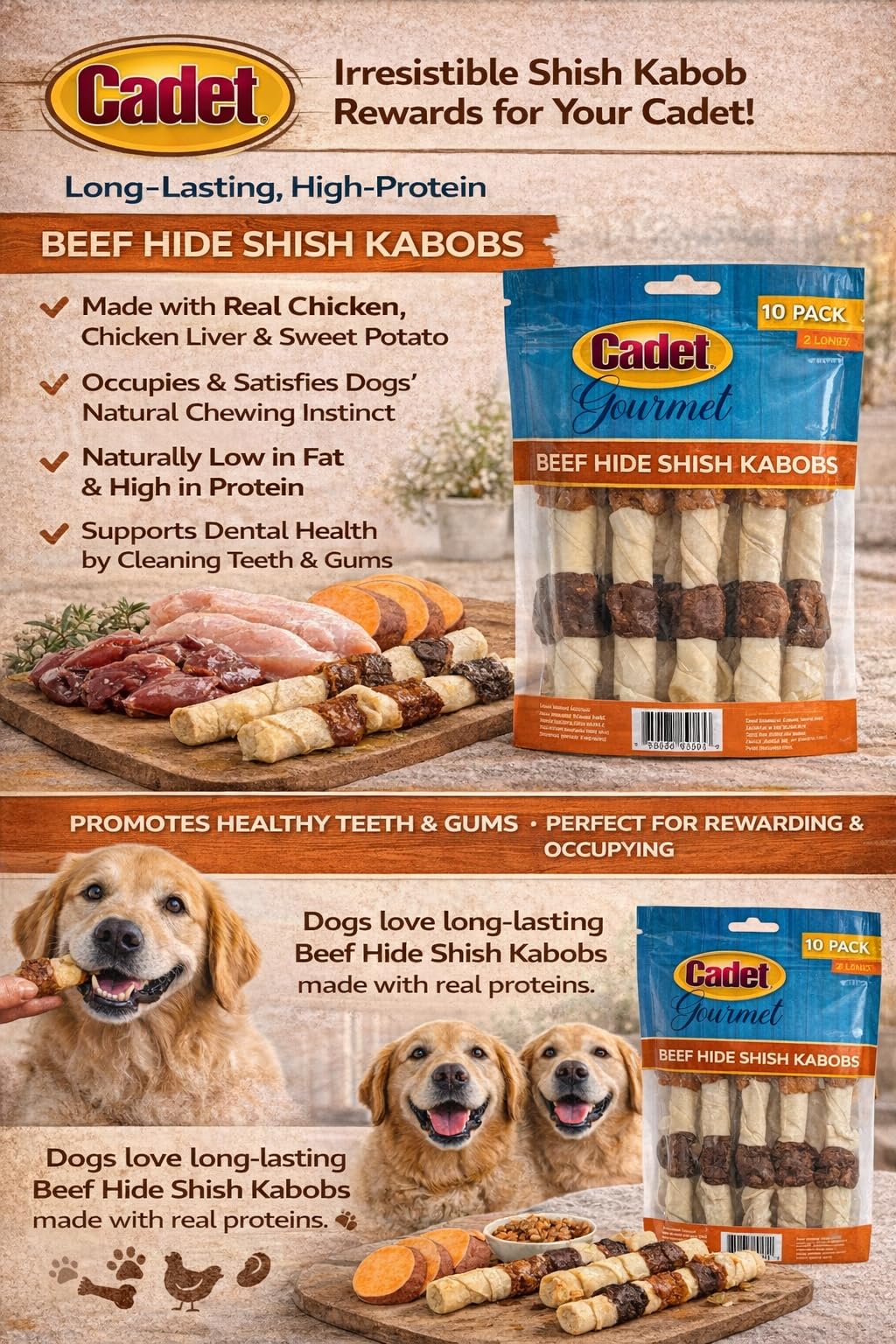 Cadet USA-inspected treat label for quality assurance