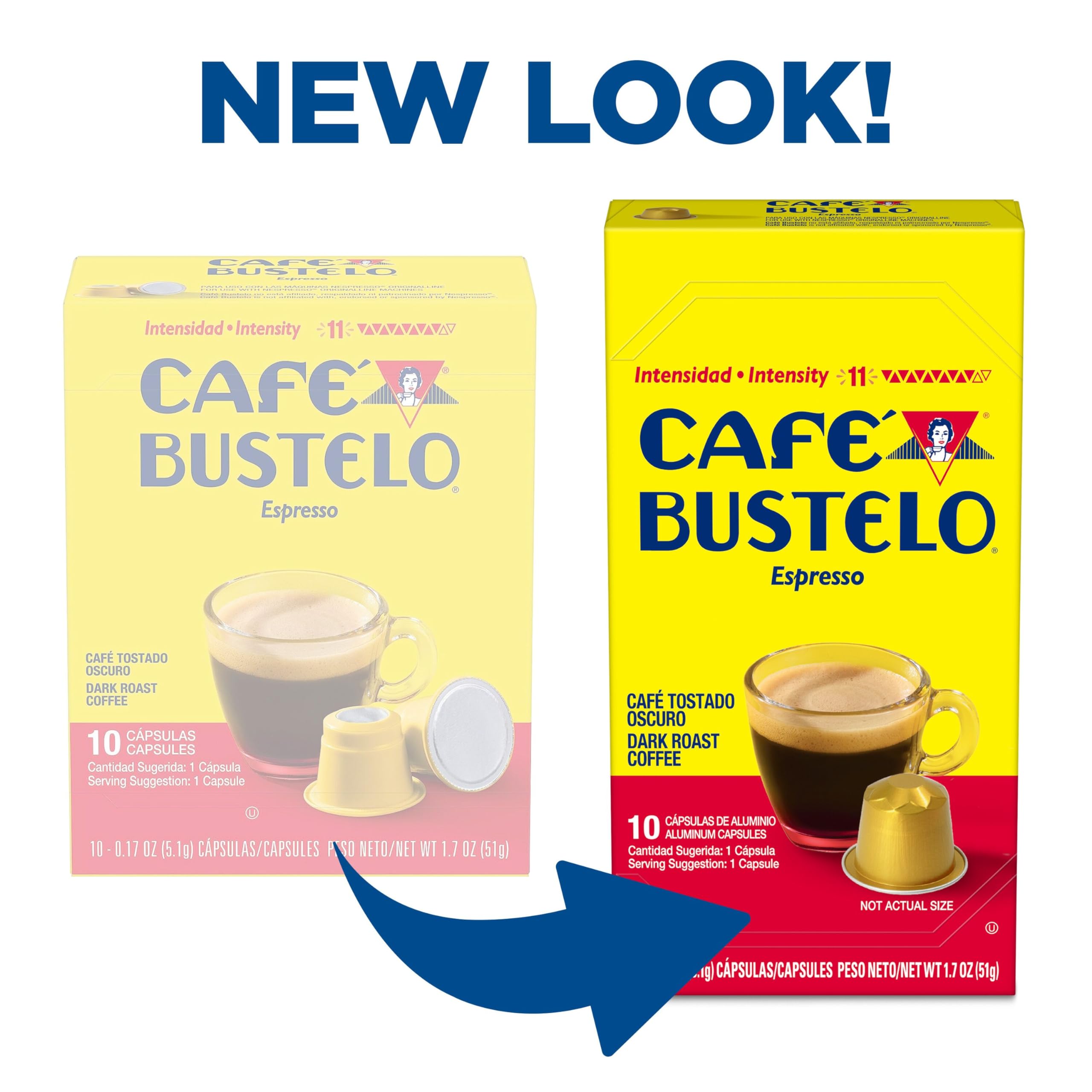 Cafe Bustelo aluminum espresso capsules for Nespresso Original Line machines deliver bold flavor