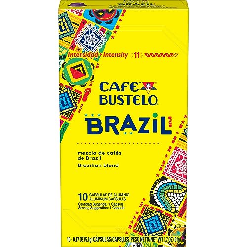 Cafe Bustelo Brazil Blend intensity 11, a strong start to mornings.