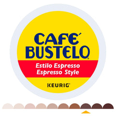Cafe Bustelo Espresso Roast packaging display for quick, convenient coffee shopping.