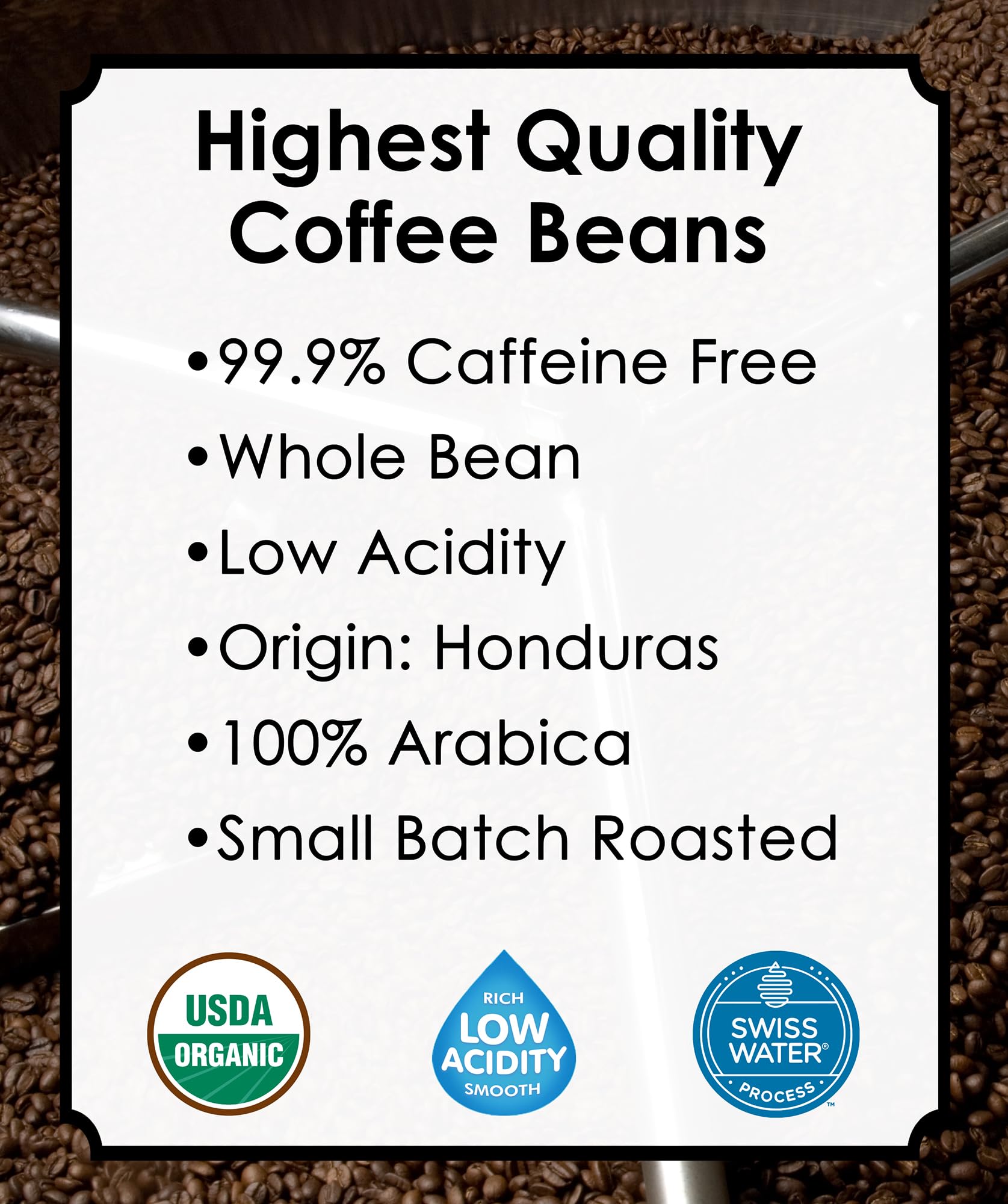 Cafe Don Pablo Subtle Earth Decaf bag open, inviting aroma and rich chocolatey notes.