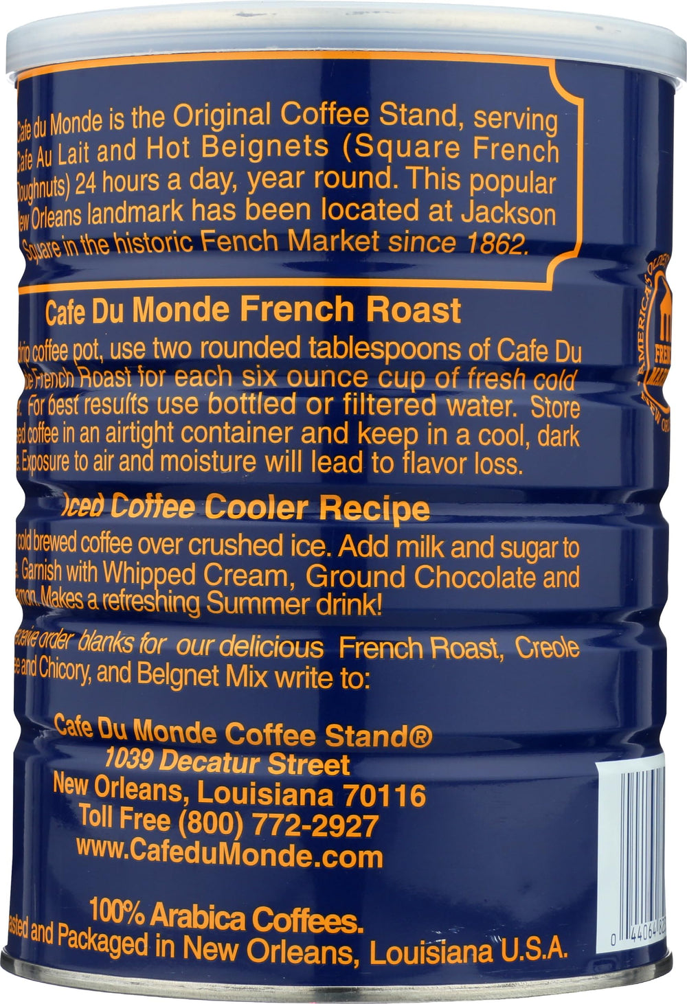 Cafe Du Monde 100% Arabica beans close-up, showcasing premium quality.
