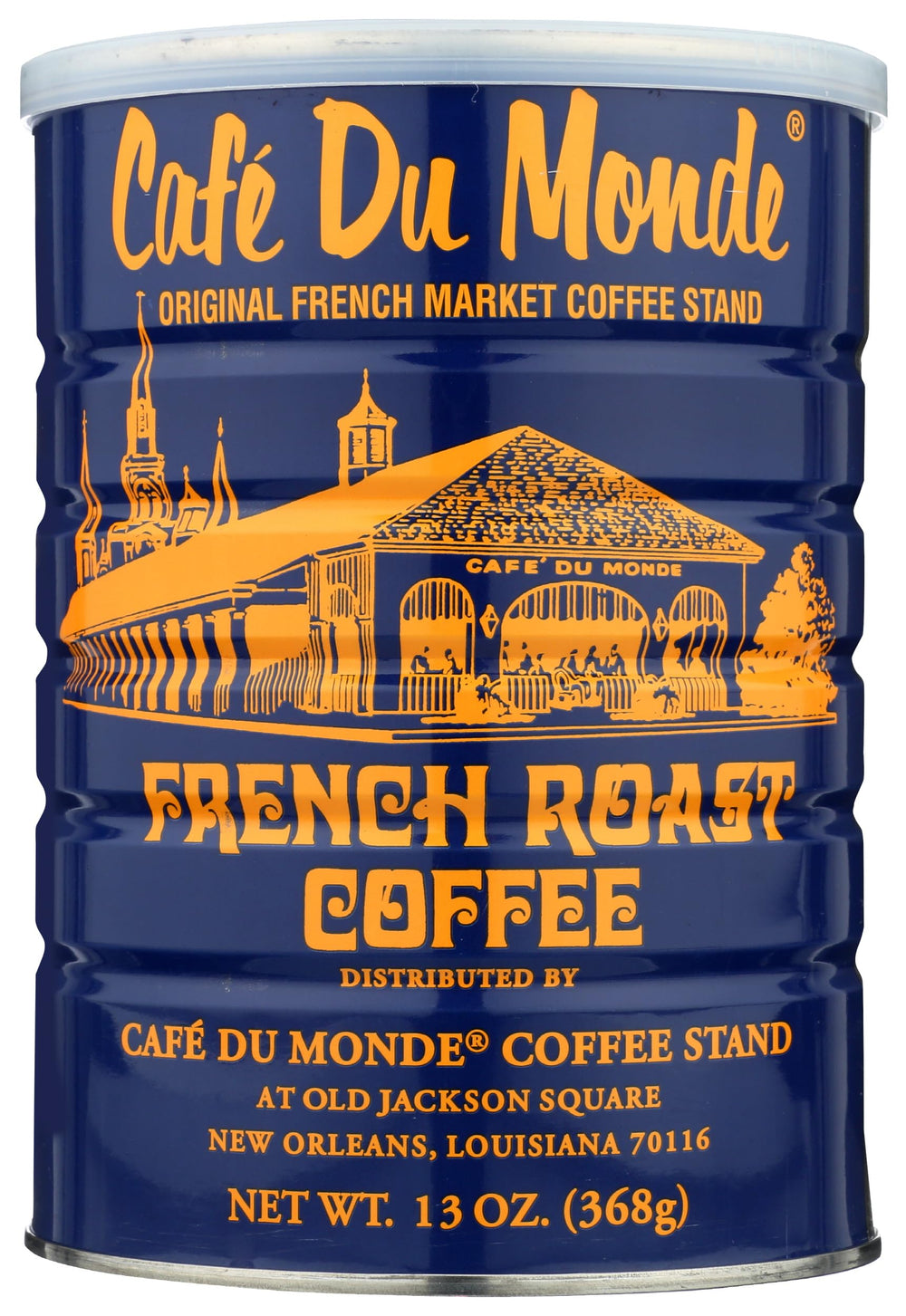 Cafe Du Monde French Roast coffee cup with steam for a bold start to your day.