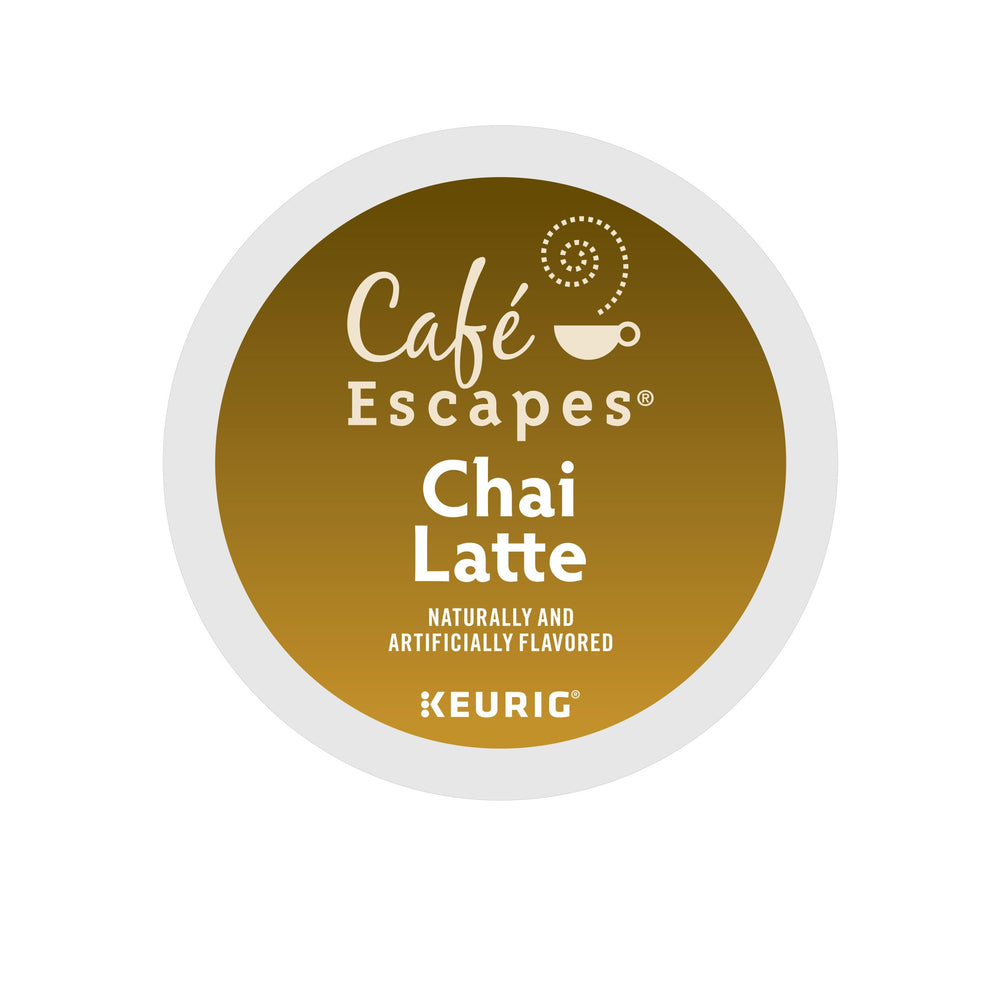 Cafe Escapes chai latte tea pods on display box for quick cravings