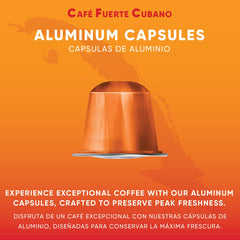 Cafe Fuerte Cubano espresso shot with crema for fast mornings.