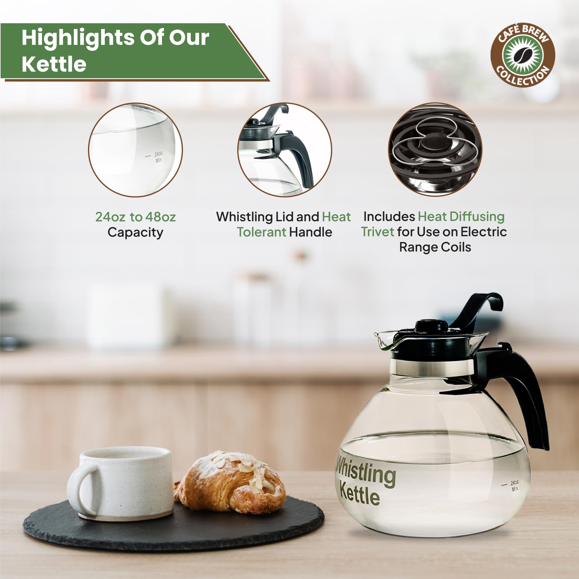 CAFÉ BREW COLLECTION 12-cup capacity suits gatherings and tea breaks.