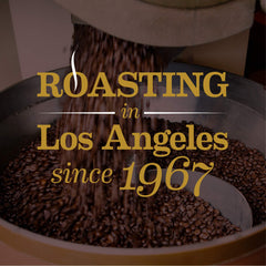 Close-up of Café Gaviña 100% Arabica beans from Central America.