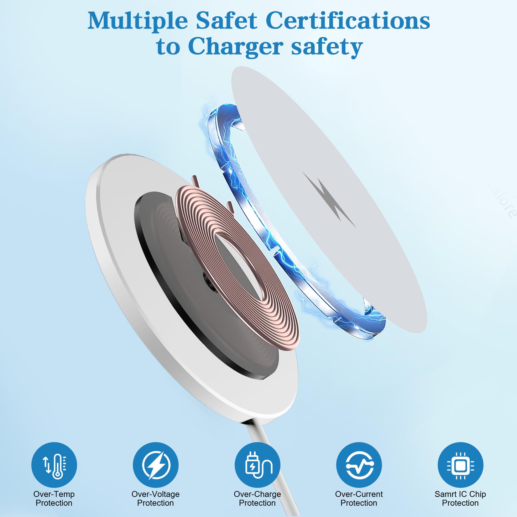 Cafetec wireless charger with smart safety features for secure charging