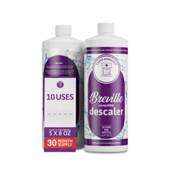 Caffe Assaggio Breville Descaler packaging shows eco-friendly formula for modern machines