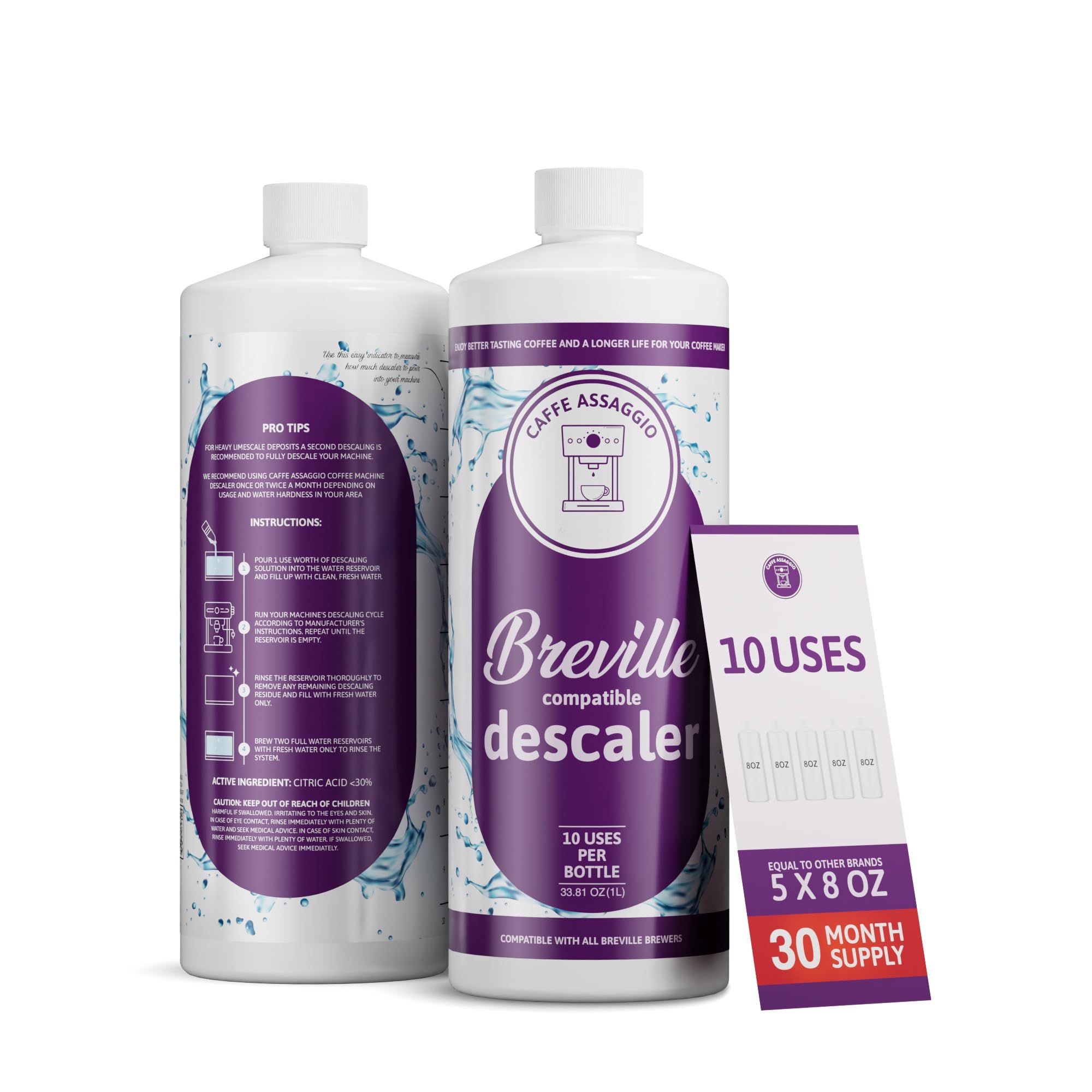 Product image indicating a 2.5 year supply for descaler