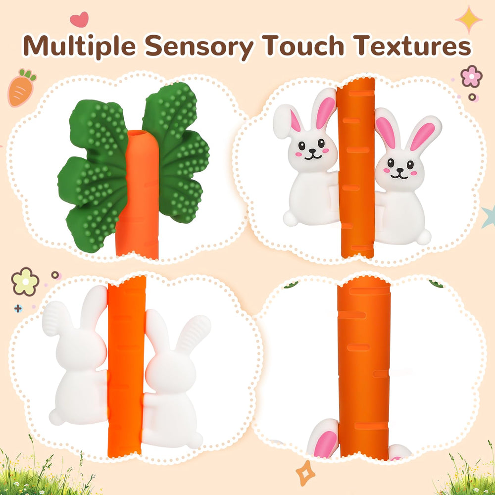 CAHILON Baby Teether with textured surfaces, front view massages gums.