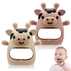 CAHILON cow-shaped teether with four textures for gum massage