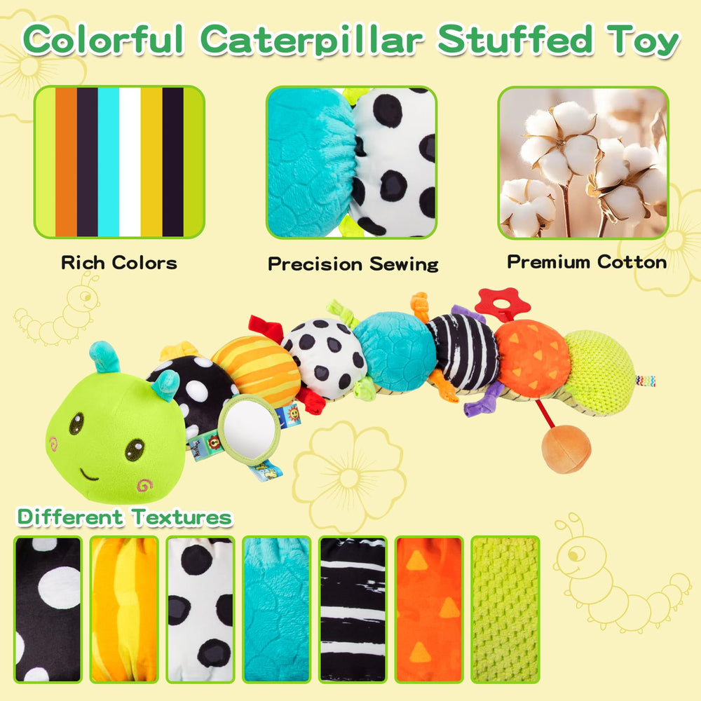 CAHILON crinkle texture on plush invites tactile exploration during tummy time.
