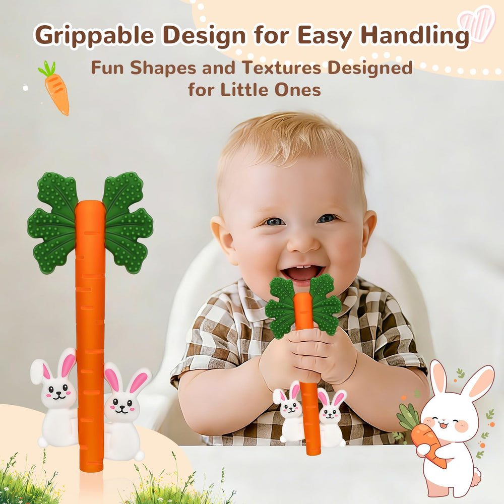 CAHILON Easy-Hold Teether, front view lightweight grip supports tiny hands.