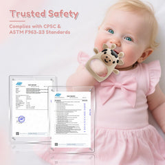 CAHILON silicone teether one-piece design avoids loose parts and easy cleaning