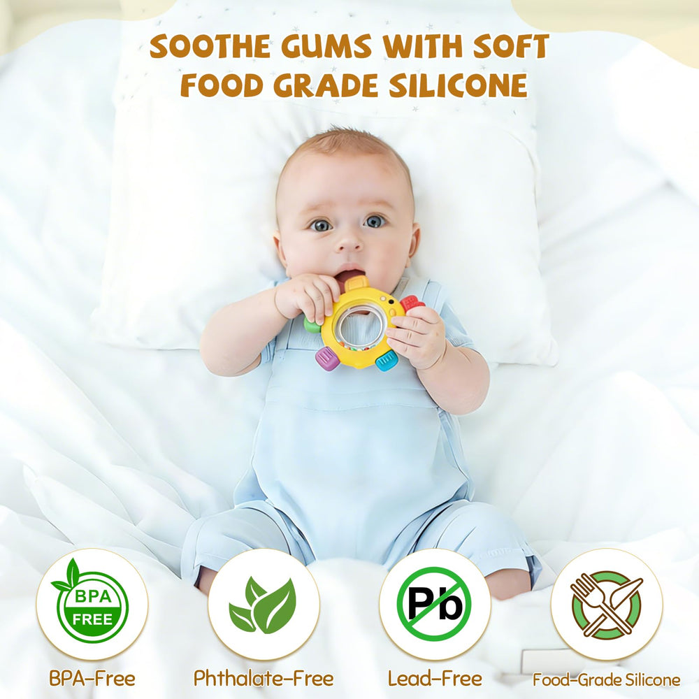 CAHILON silicone teether made from safe, BPA-free materials for worry-free chewing