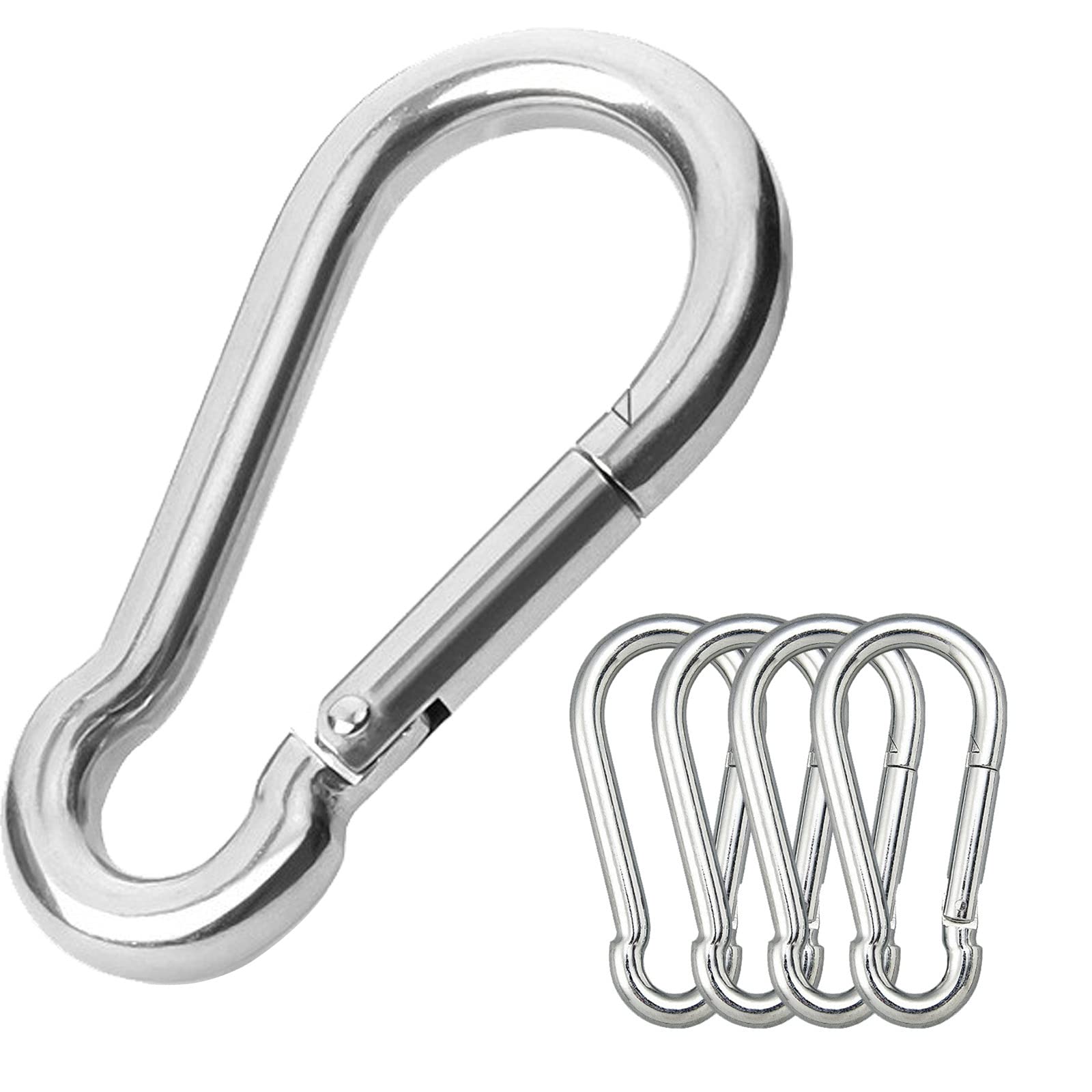 CAIDMOS 5-piece stainless steel carabiner clip for secure indoor and outdoor use