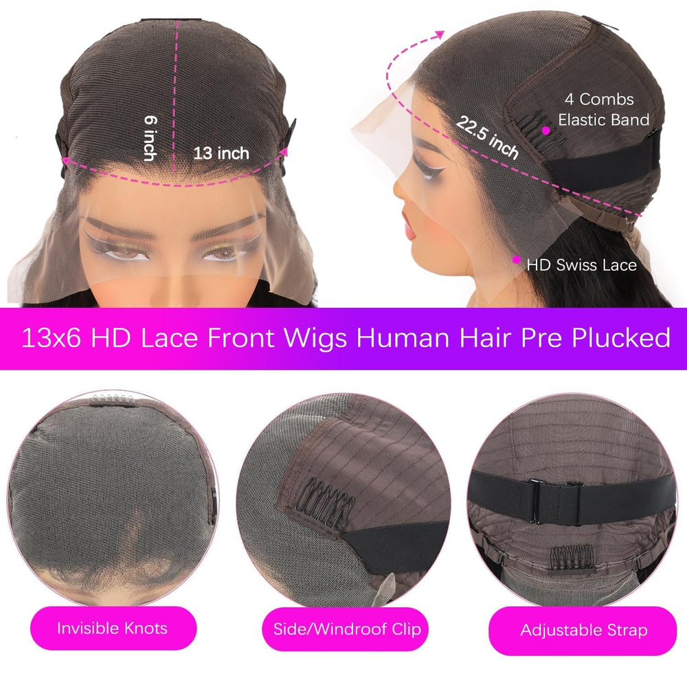 Caijuxing glueless cap with adjustable straps and four combs for secure wear.