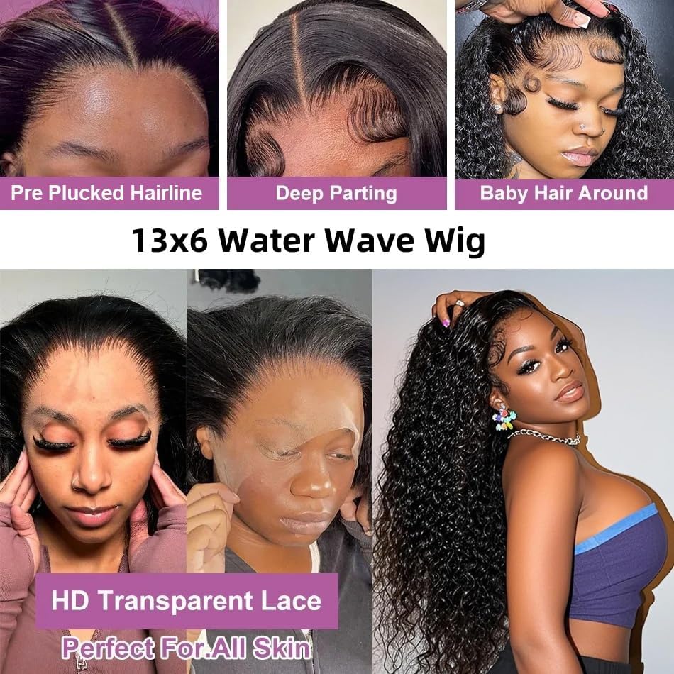 Caijuxing virgin Brazilian hair deep wave wig showing fullness and softness.