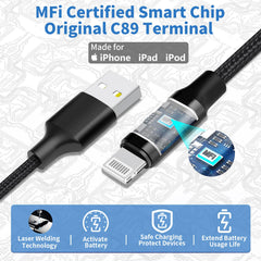 Caiinei 6ft coiled lightning cable extends reach for rear-seat passengers.