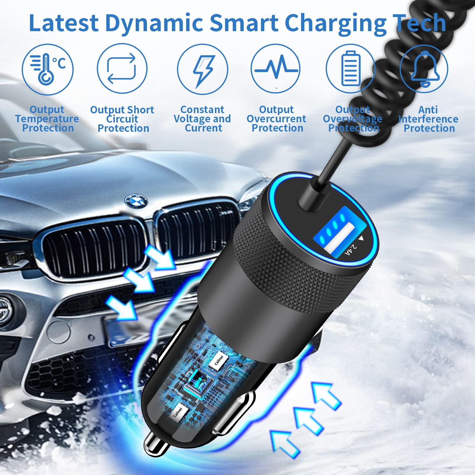 Caiinei safety features guard against short circuits, overcharging, and overheating.