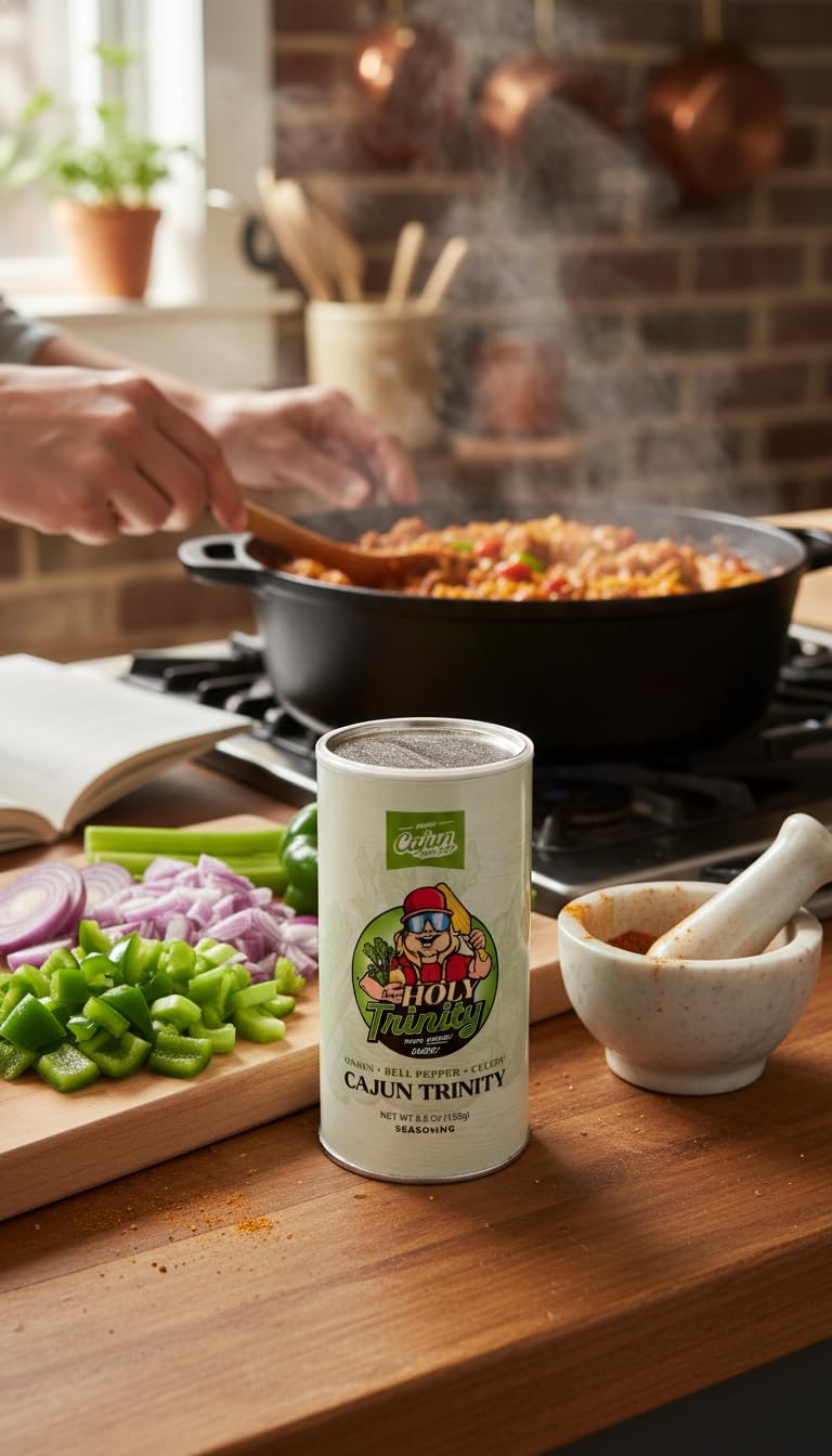 Plated dish with seasoned chicken or seafood benefits from a flavorful all-purpose blend.