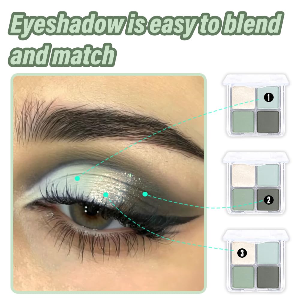CAKAILA light green eyeshadow palette matte shades for soft daytime looks.