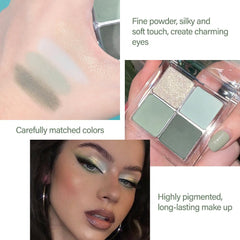 CAKAILA light green eyeshadow palette shimmer shades add subtle glow.