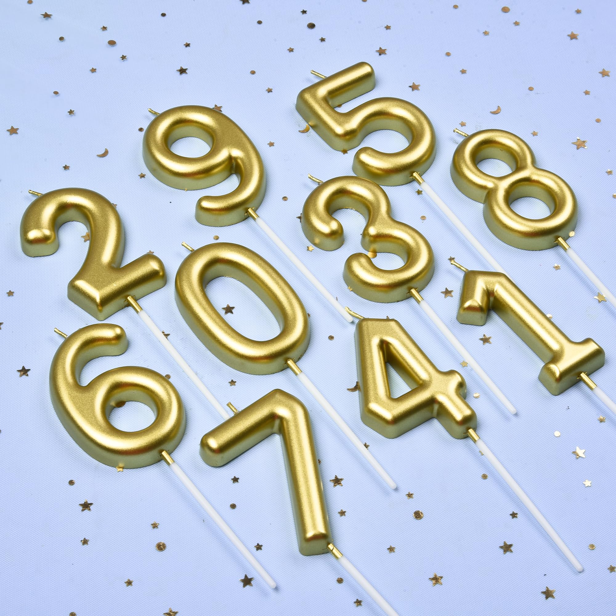 CAKE CODE close-up of ornate gold number candle detail