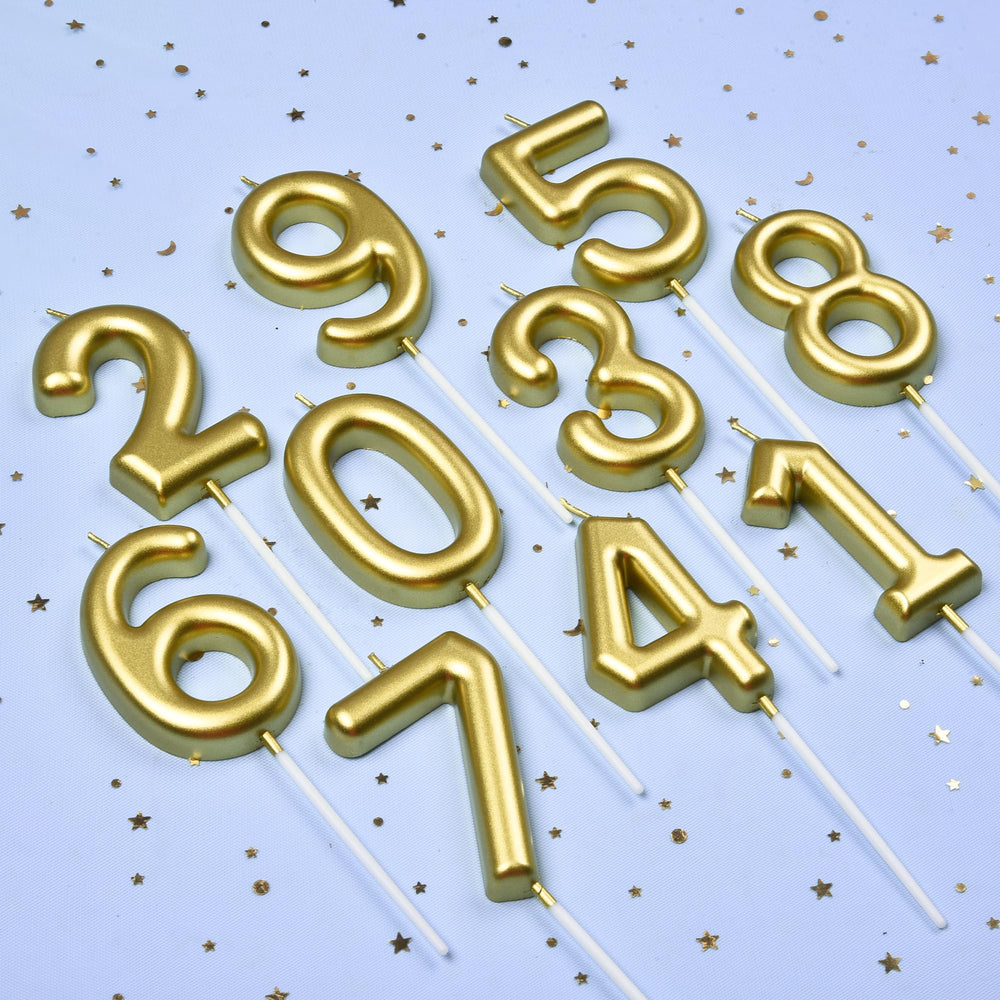 CAKE CODE close-up of ornate gold number candle detail