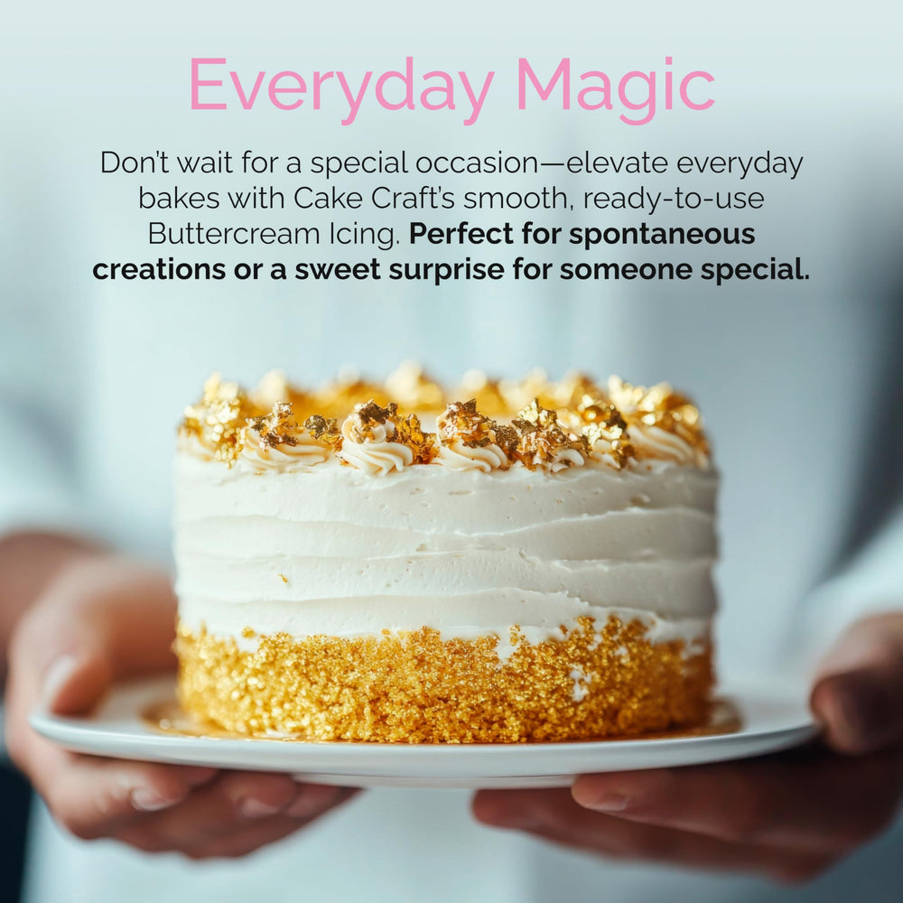 Cake Craft buttercream on cake with borders illustrates steady hold and defined lines.