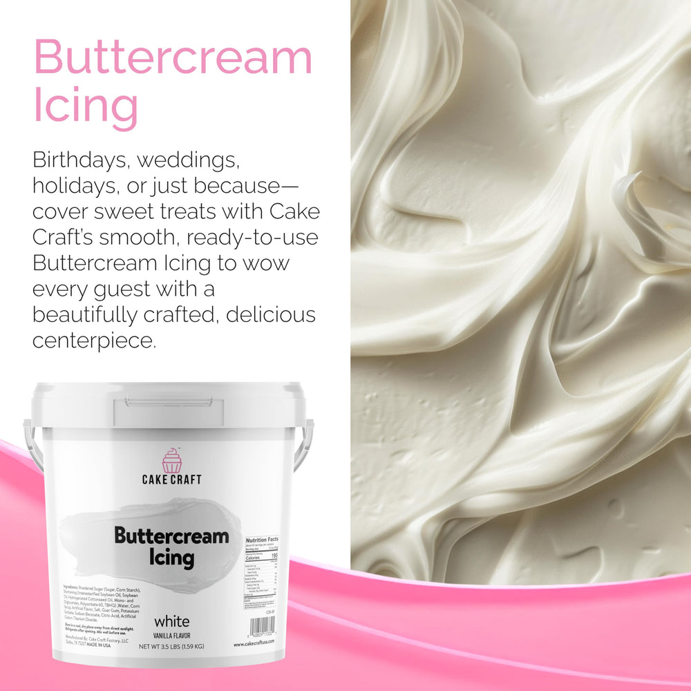 Cake Craft buttercream close-up texture highlighting creamy, spreadable frosting.