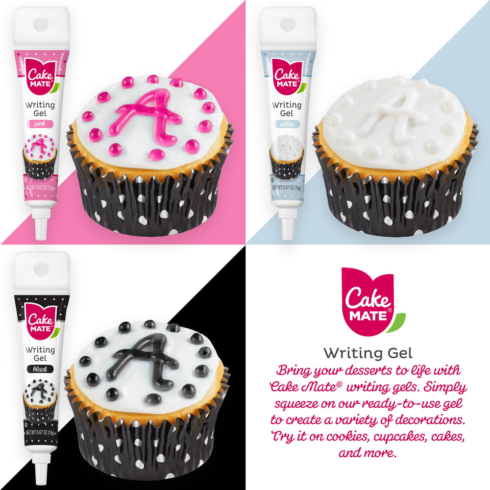 Cake Mate 9 Pack green gel tube for festive designs on cakes and brownies.