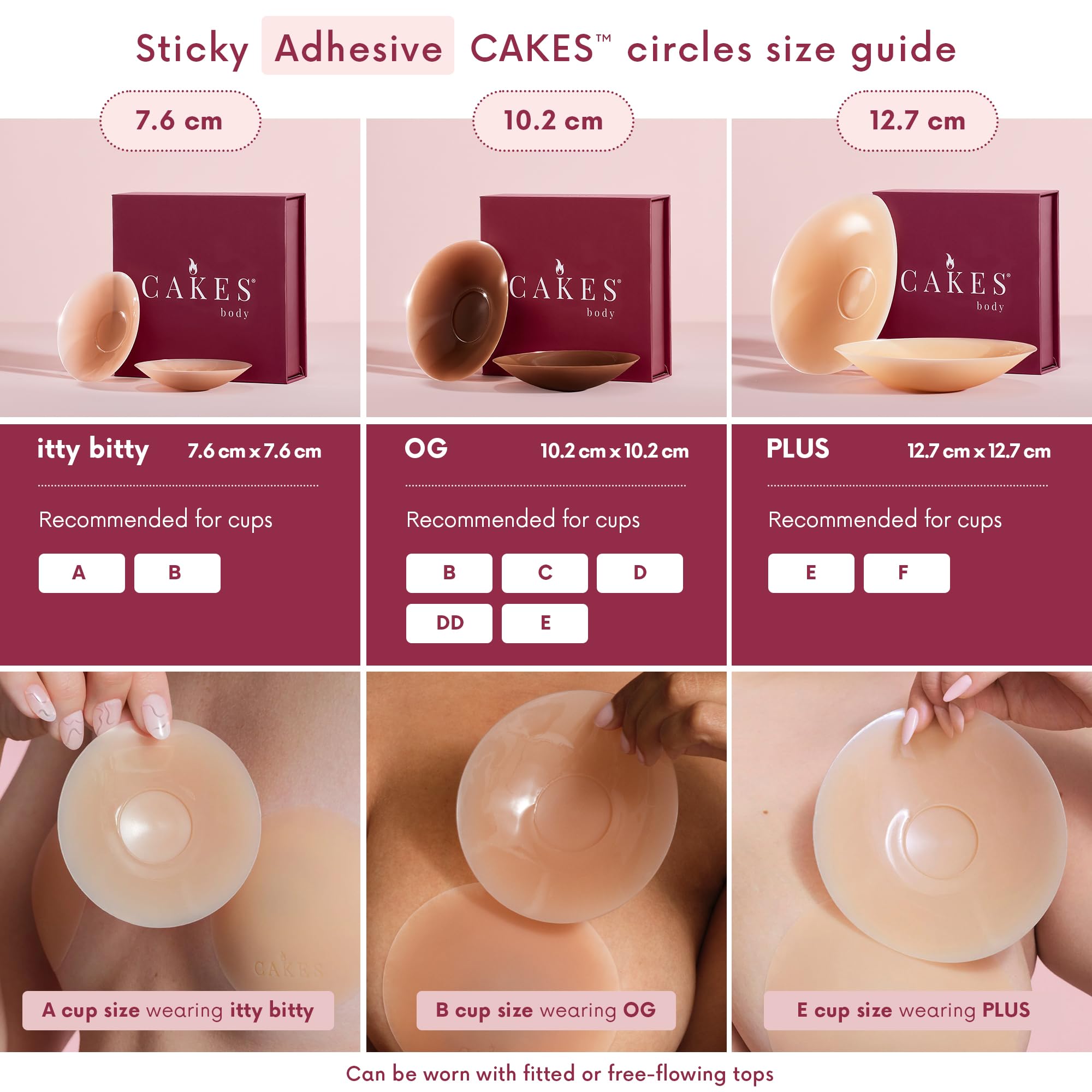 Infinity edge design on CAKES Body nipple covers for seamless look