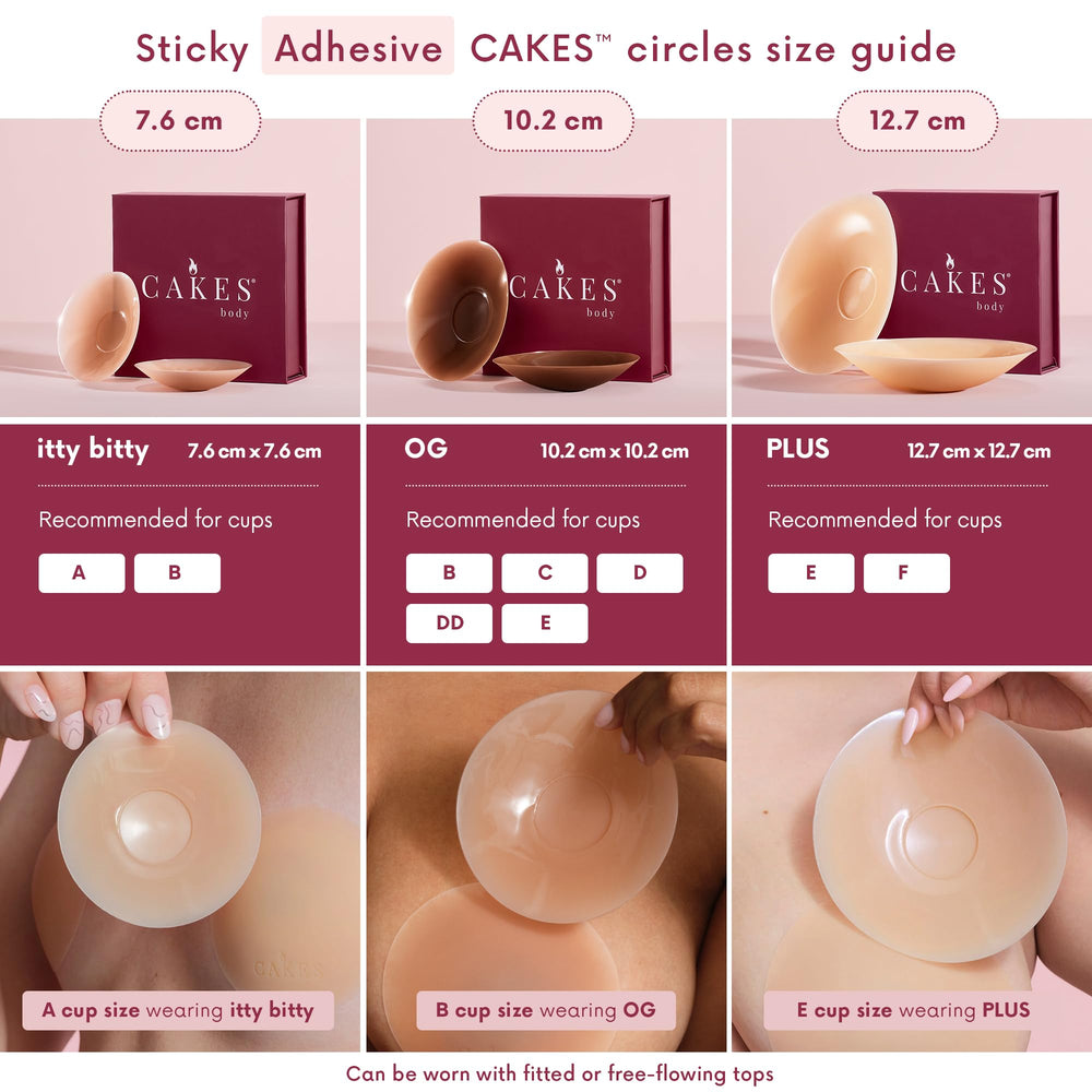 Infinity edge design on CAKES Body nipple covers for seamless look