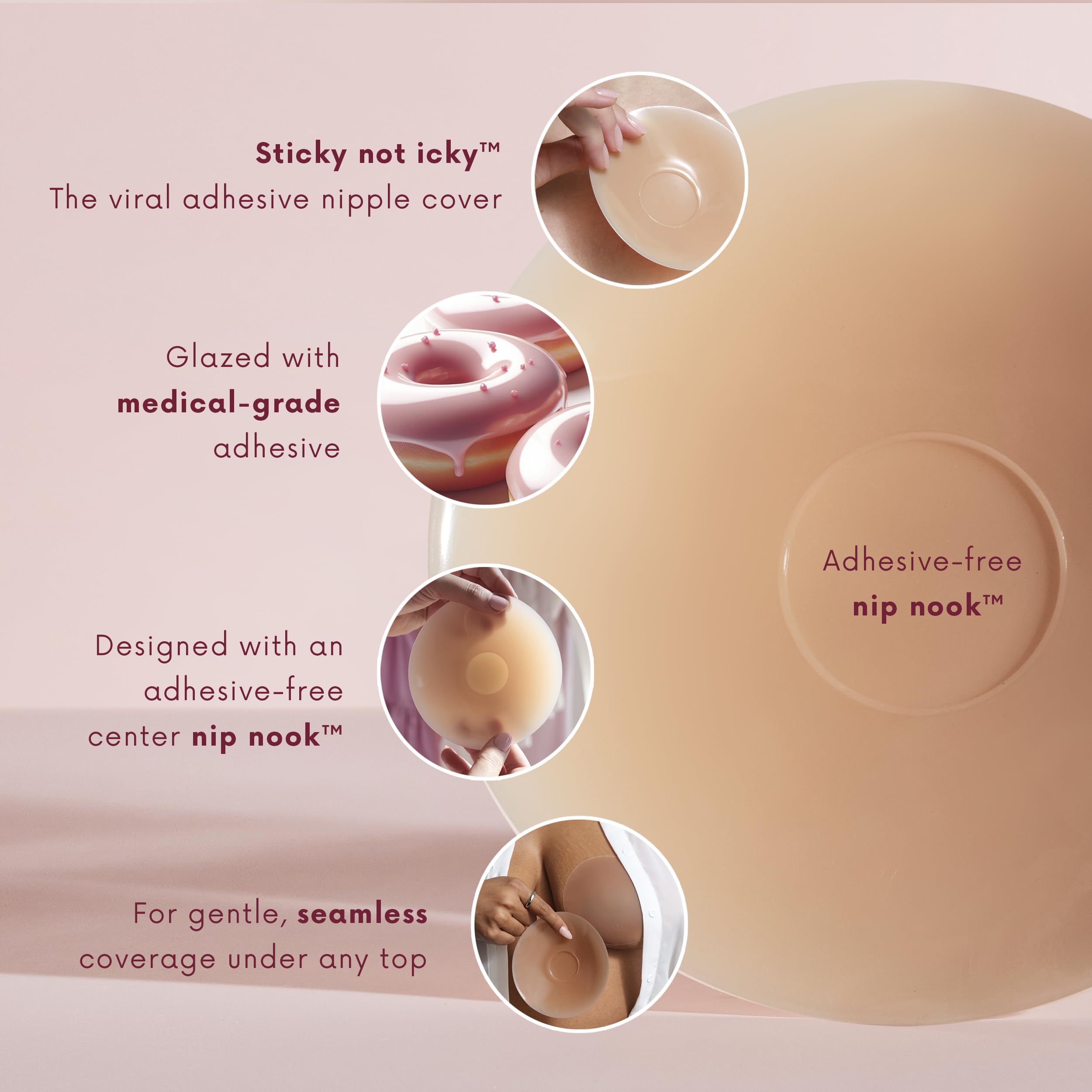 Close-up of medical-grade silicone material used in CAKES Body nipple covers