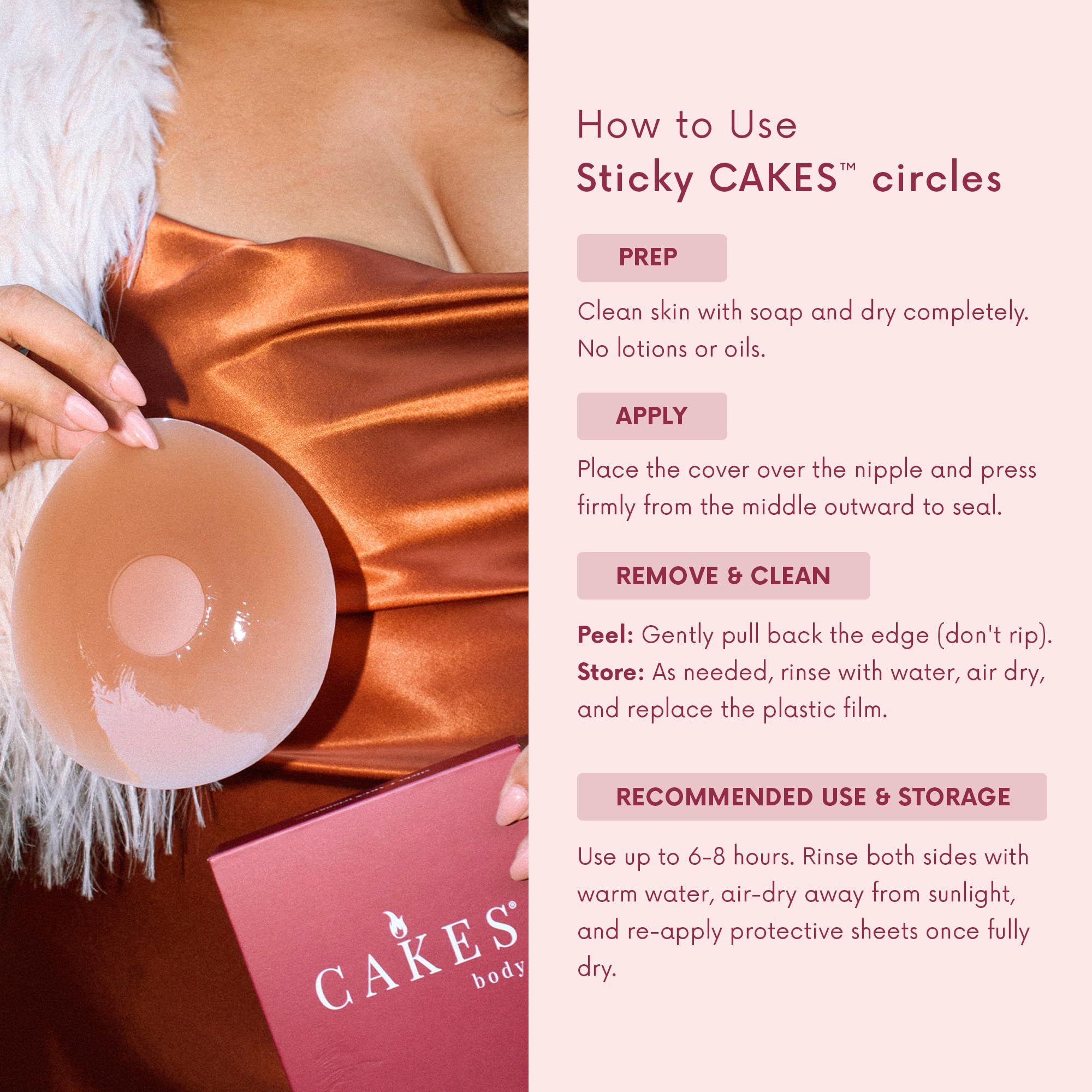 CAKES Body reusable nipple covers designed for multiple wears