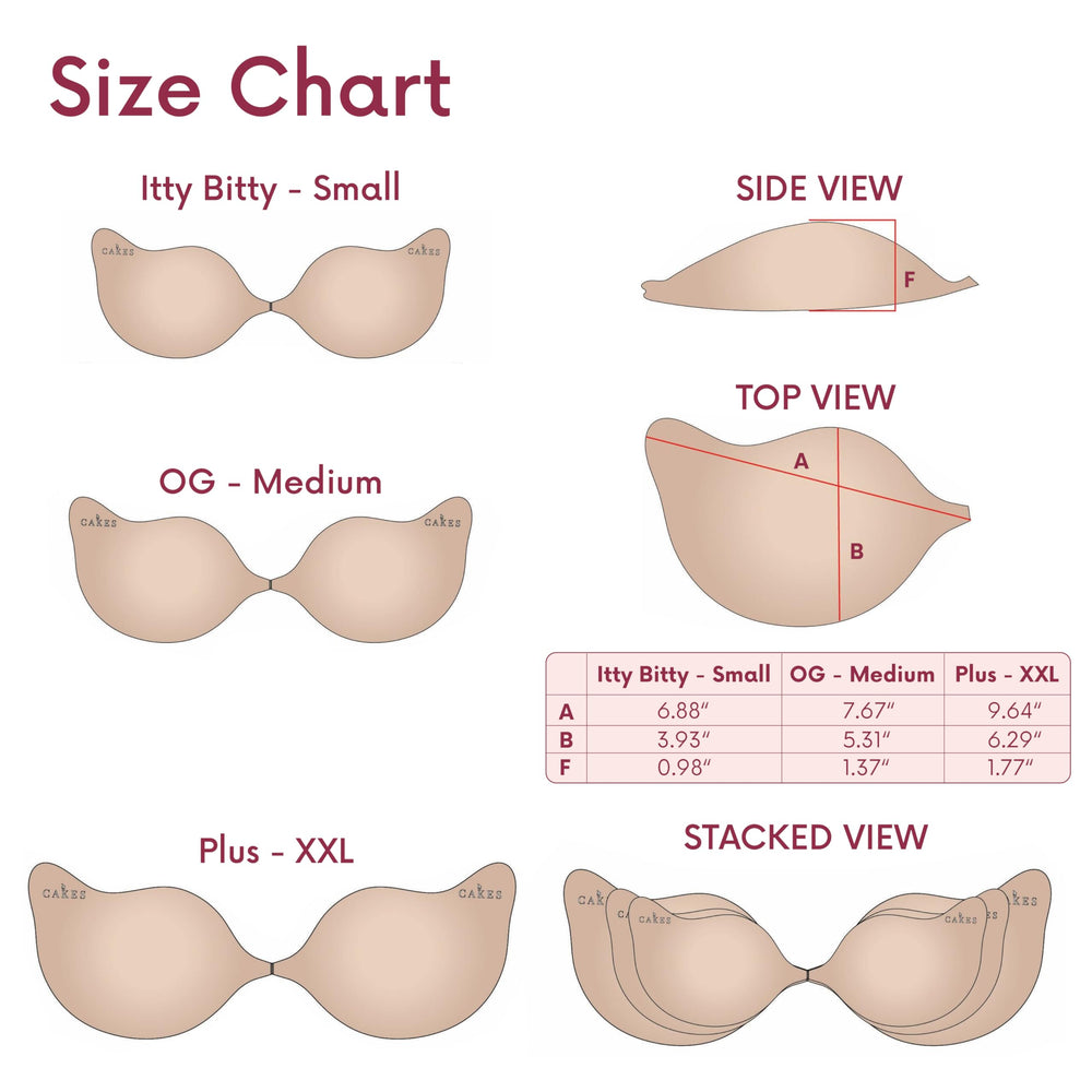 CAKES Body soft silicone cups provide comfortable, skin-friendly adhesion.