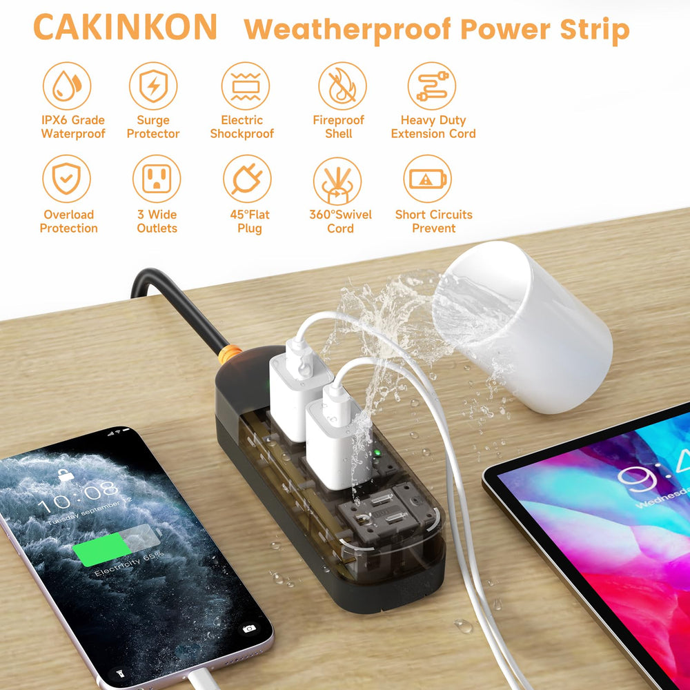 CAKINKON IPX6 waterproof design ensures safe outdoor power during rain.