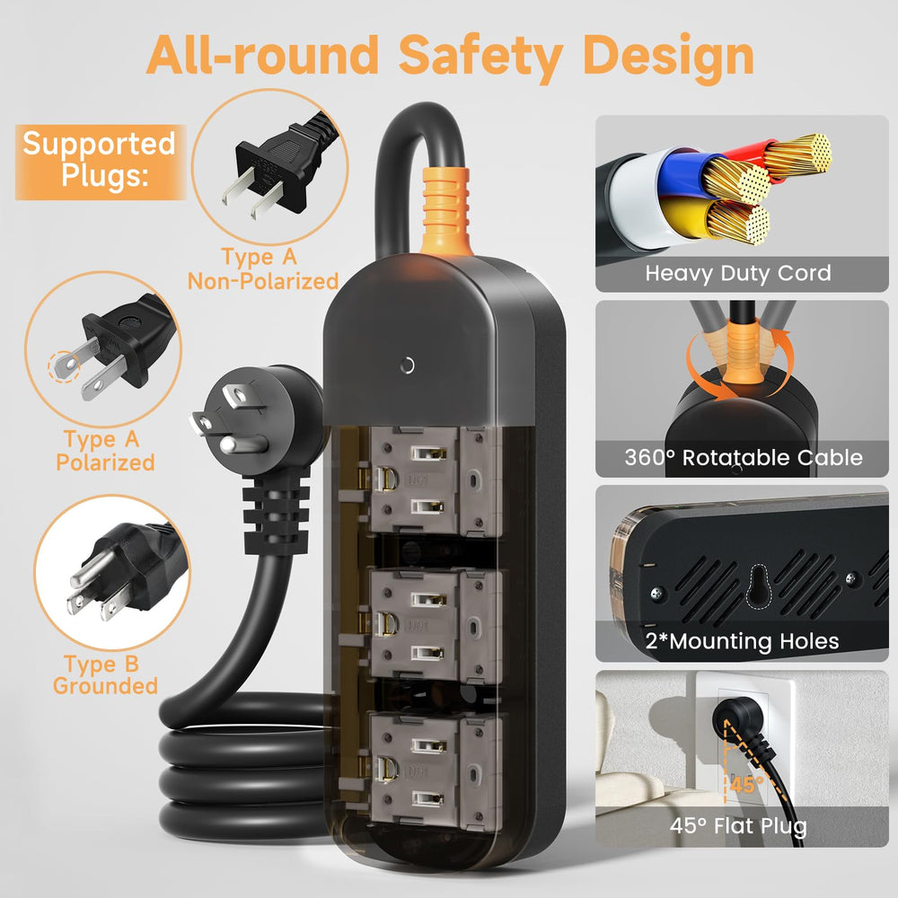 CAKINKON rugged ABS+PC casing and 100–250V range for diverse environments.