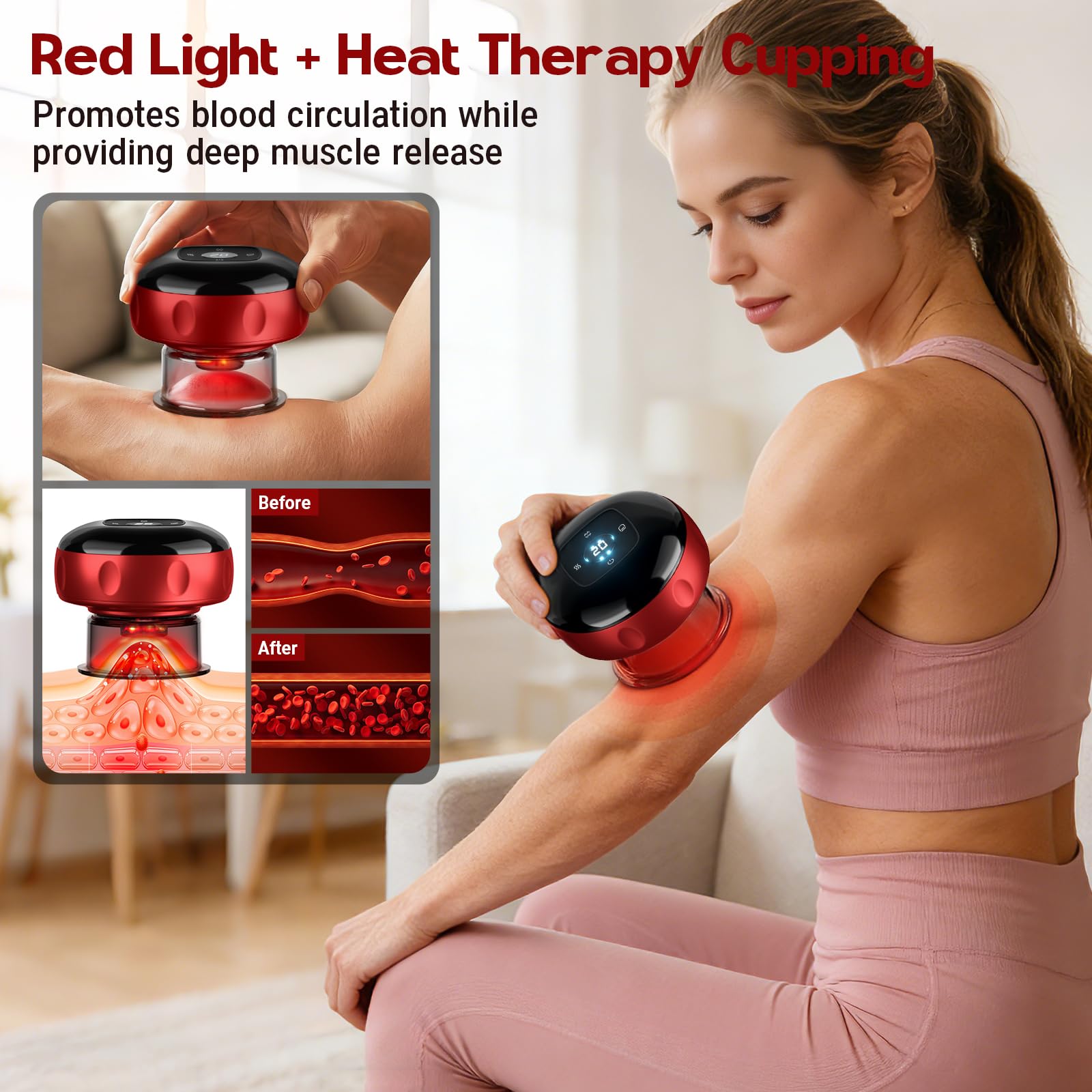 Cakoutanb smart cupping massager shown for personalized treatment and easy control.