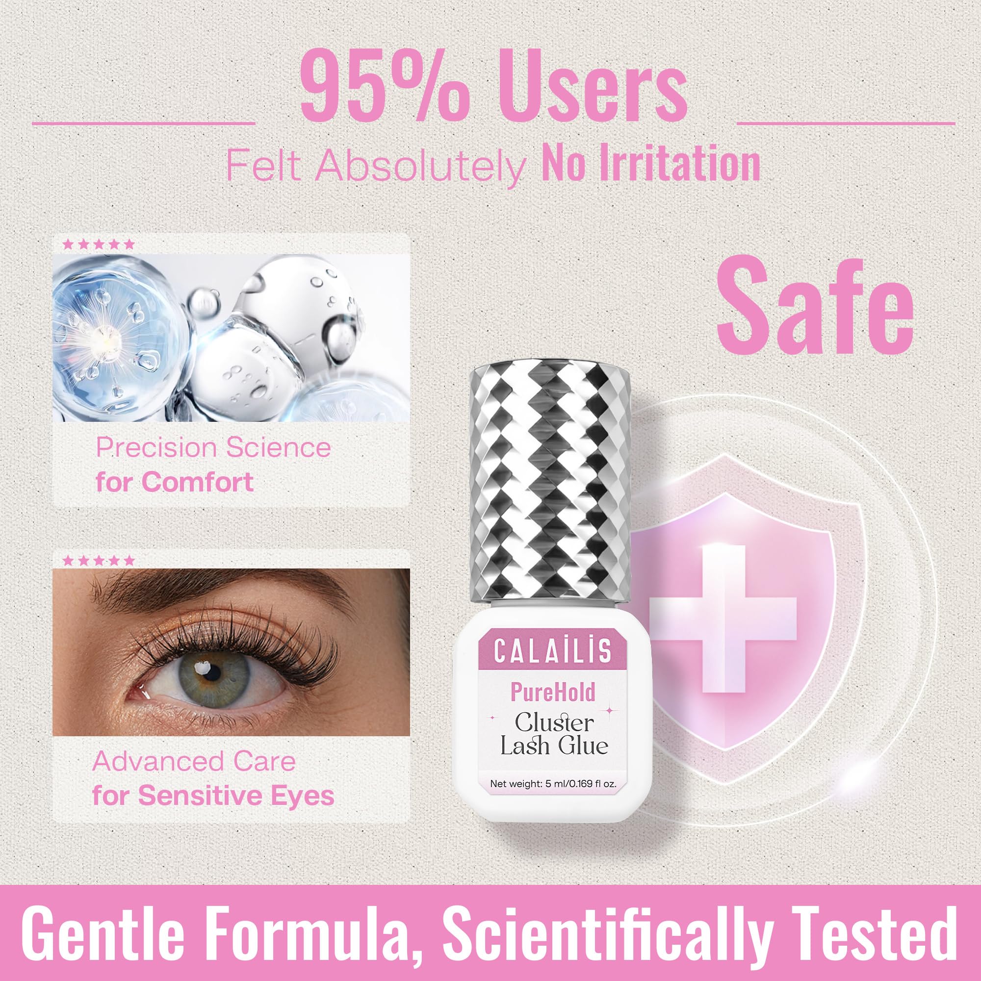 CALAILIS Lash Cluster Glue dries in 2–3 seconds for quicker applications.