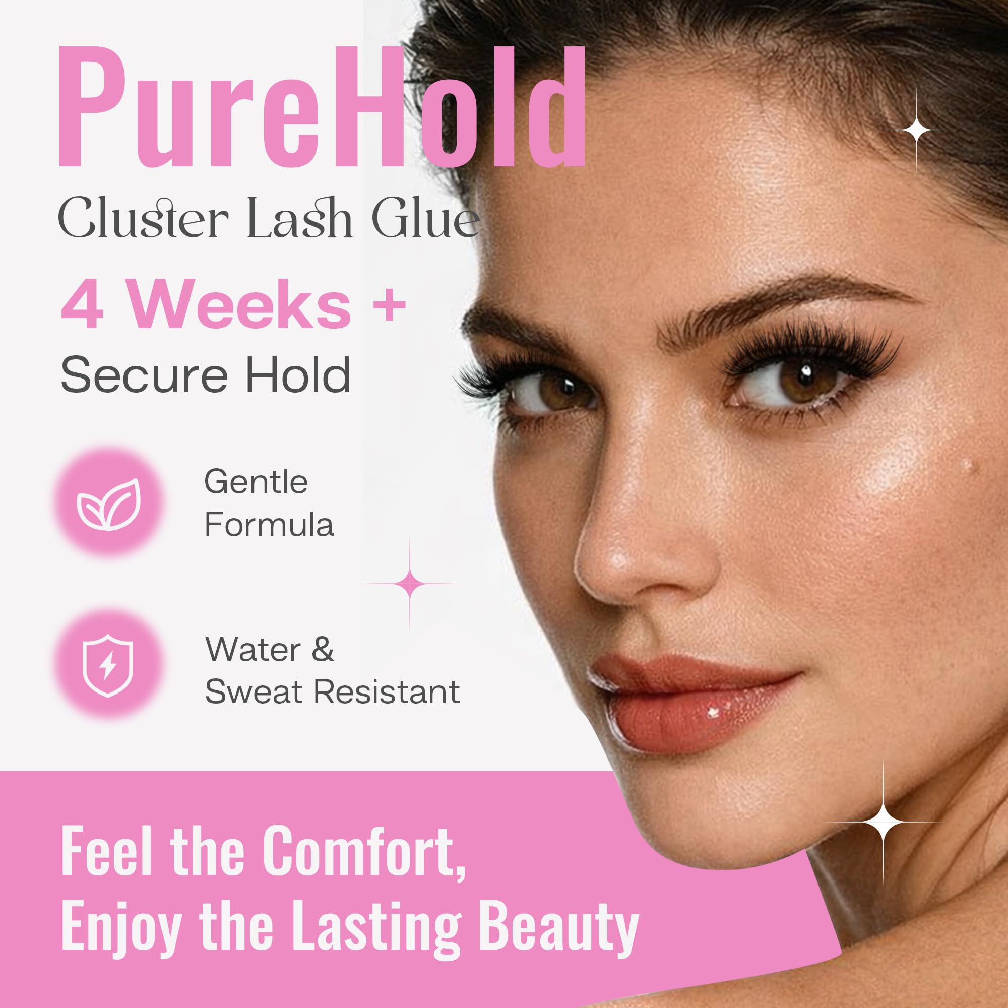 CALAILIS Lash Cluster Glue is open-eye safe for gentle, comfortable placements.