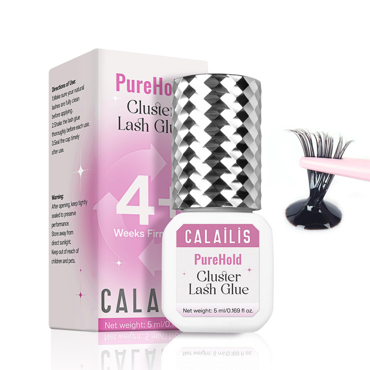 CALAILIS Lash Cluster Glue delivers strong hold for long-lasting lash clusters.