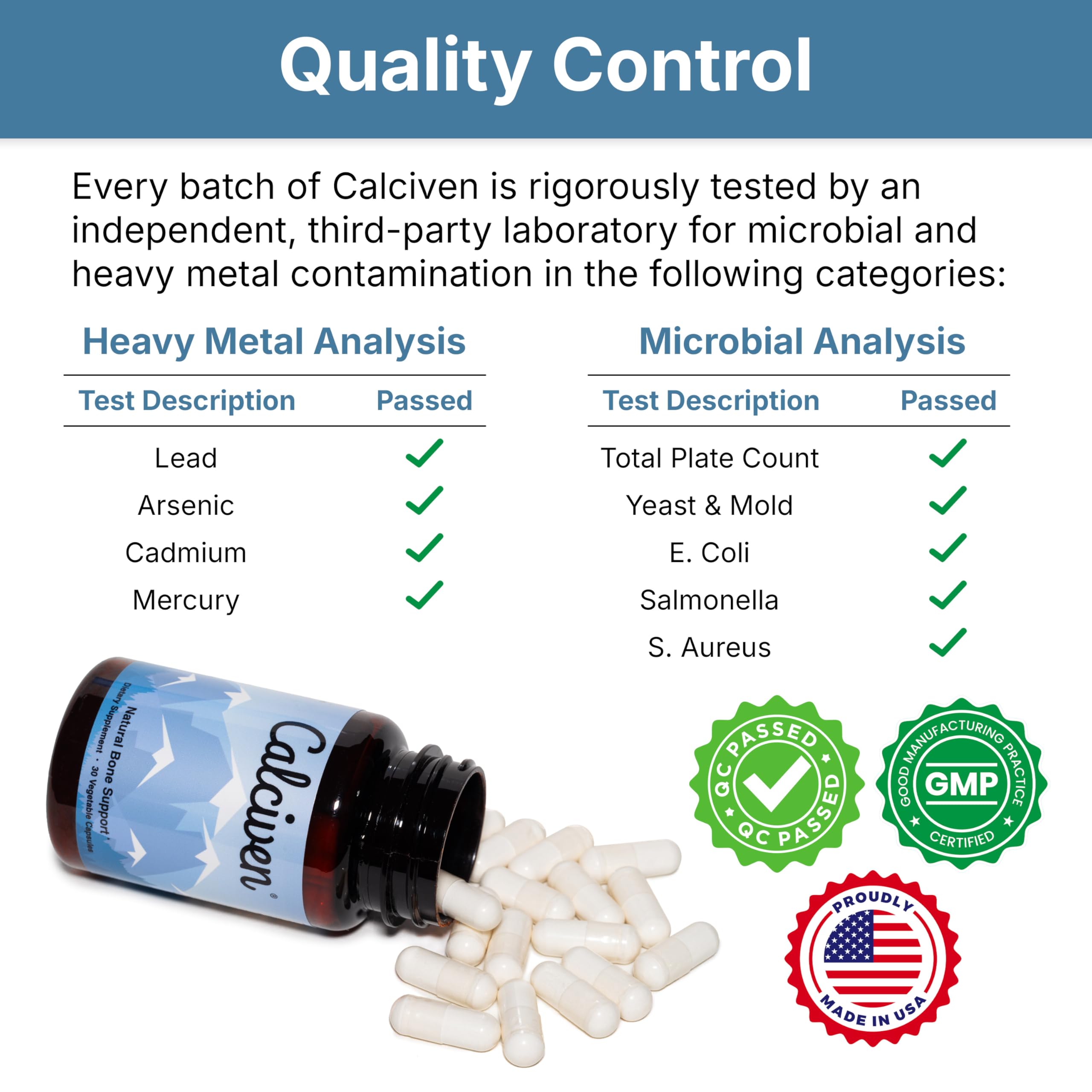 Calciven mineral matrix with calcium and magnesium emphasis.