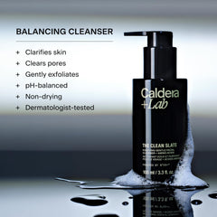 Caldera + Lab The Clean Slate eco-packaging highlighting sustainability and vegan values.
