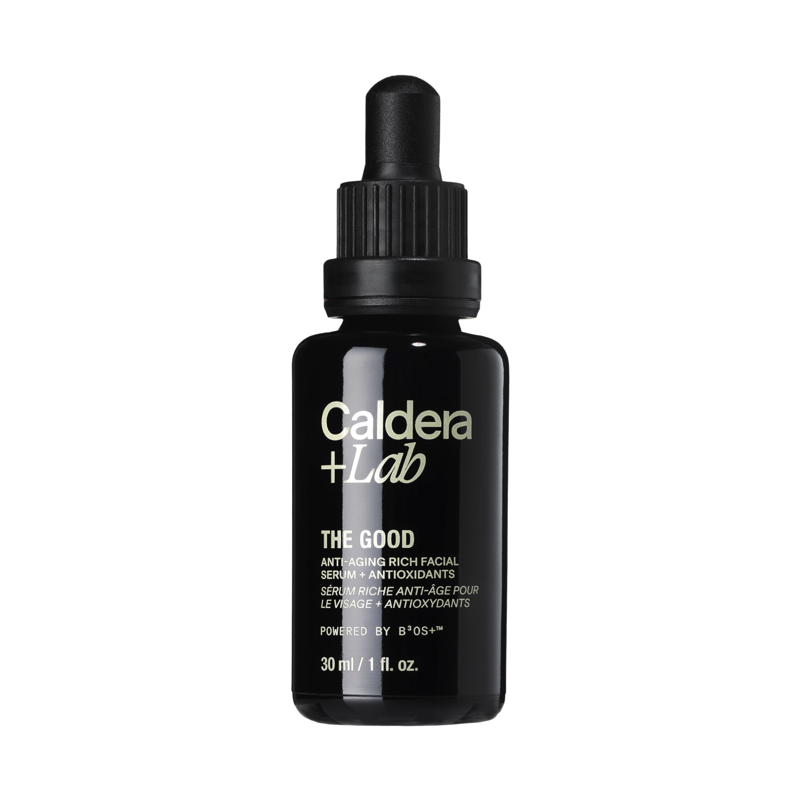 Caldera + Lab The Good serum bottle promoting hydration and a smooth complexion.
